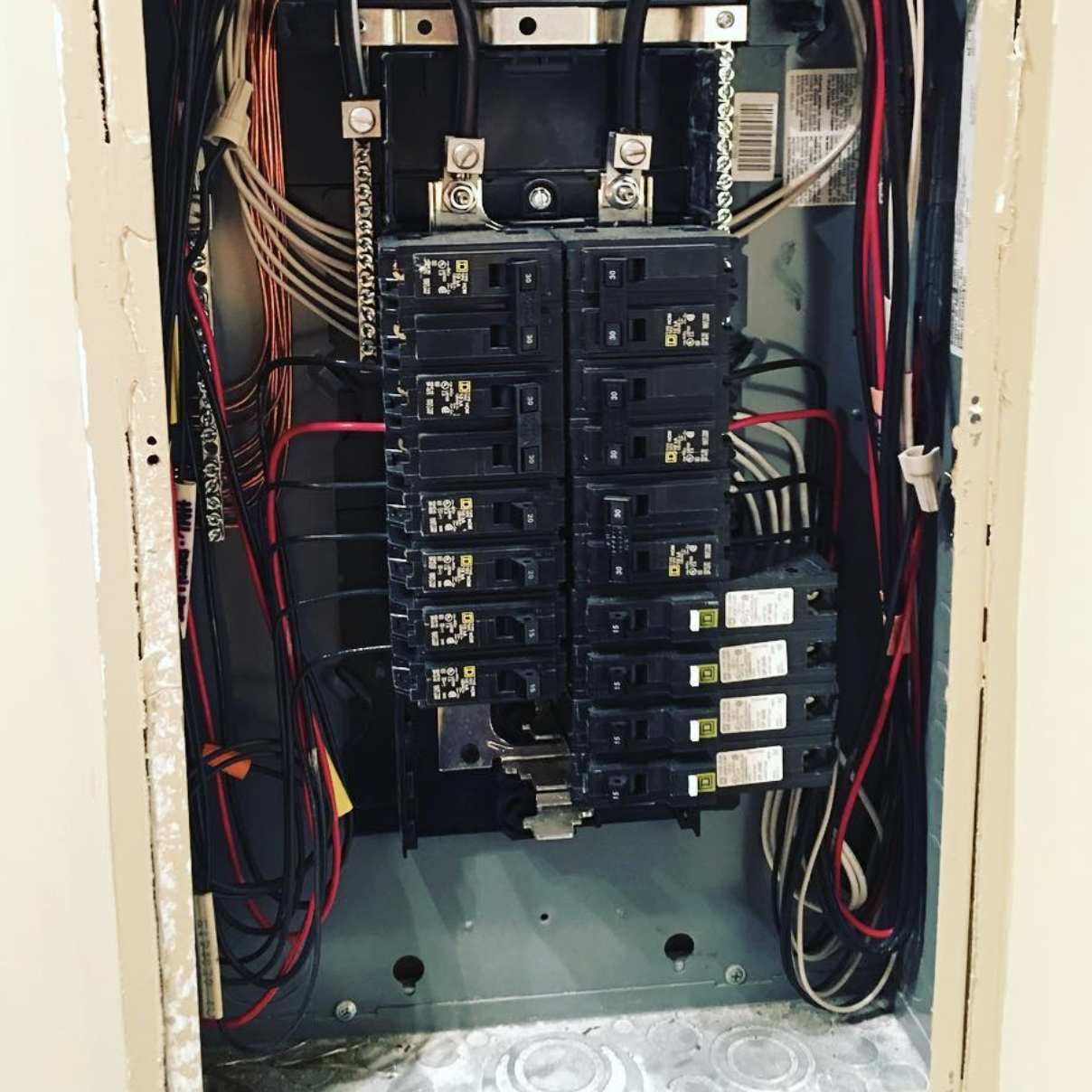 wires installed within a electrical box
